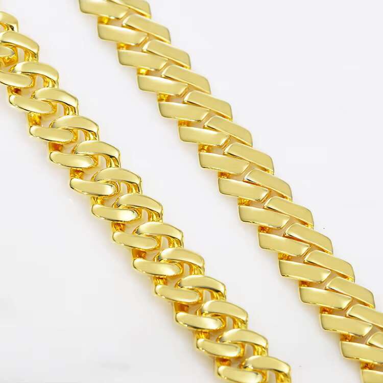 15mm Wide Pure Silver 925 Miami Link Plated 14K 18K Yellow Real Gold Cuban Link Chain with Free Lettering