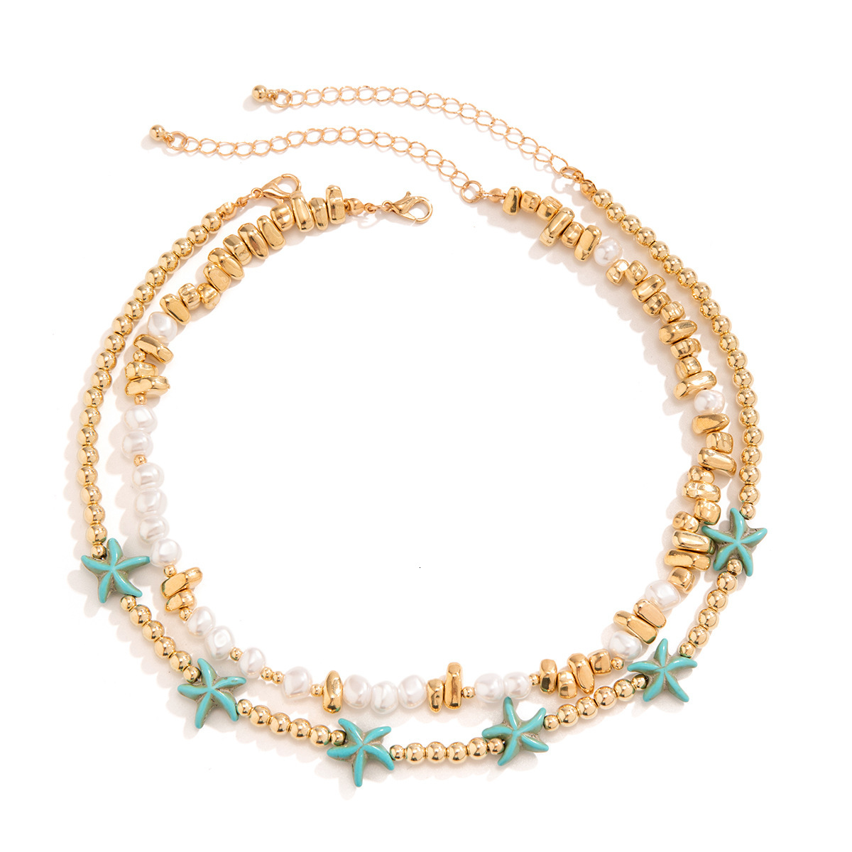 Ocean Style Accessories Rice Beads Beach Versatile Starfish Shell Necklace Women's Jewelry