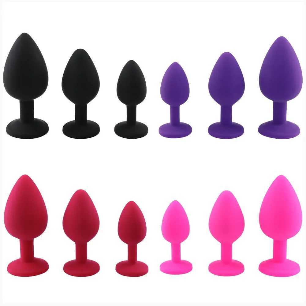 3 Size Silicone Butt Plug Anal Plug Unisex Sex Stopper Adult Toys for Men/Women Anal Trainer Prostate Massager Dildo for Couples W250624