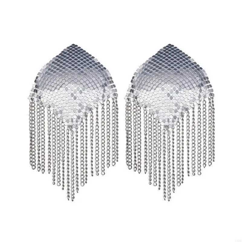 Y3NE Sequins Tassels Pasties Sticky Bra Nipple Covers Reusable Pasty Breast Covers Adhesive Nipples Stickers for Women Girls W250624