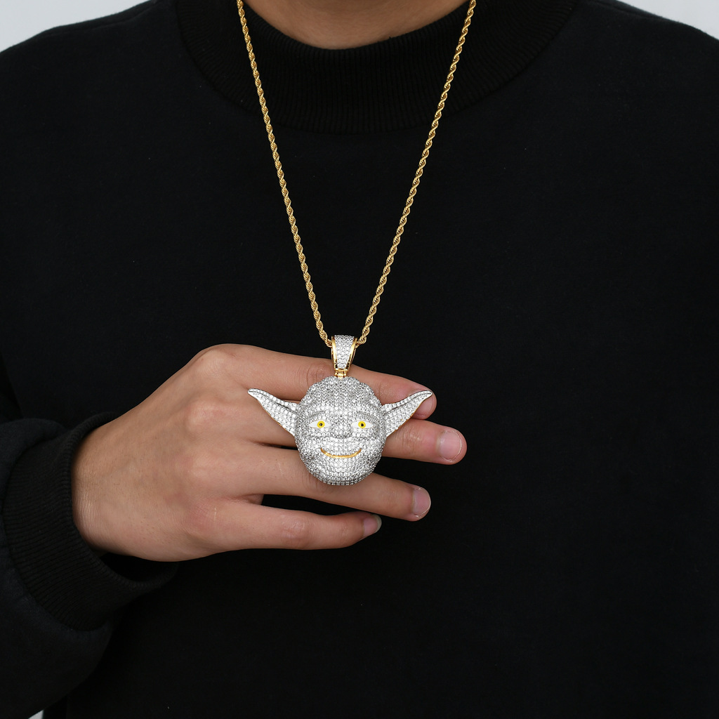 Moissanite Jewelry Cartoon Character Hip Hop Pendant Iced Out Diamond Punk Necklace Swag Accessory Pass the diamond tester