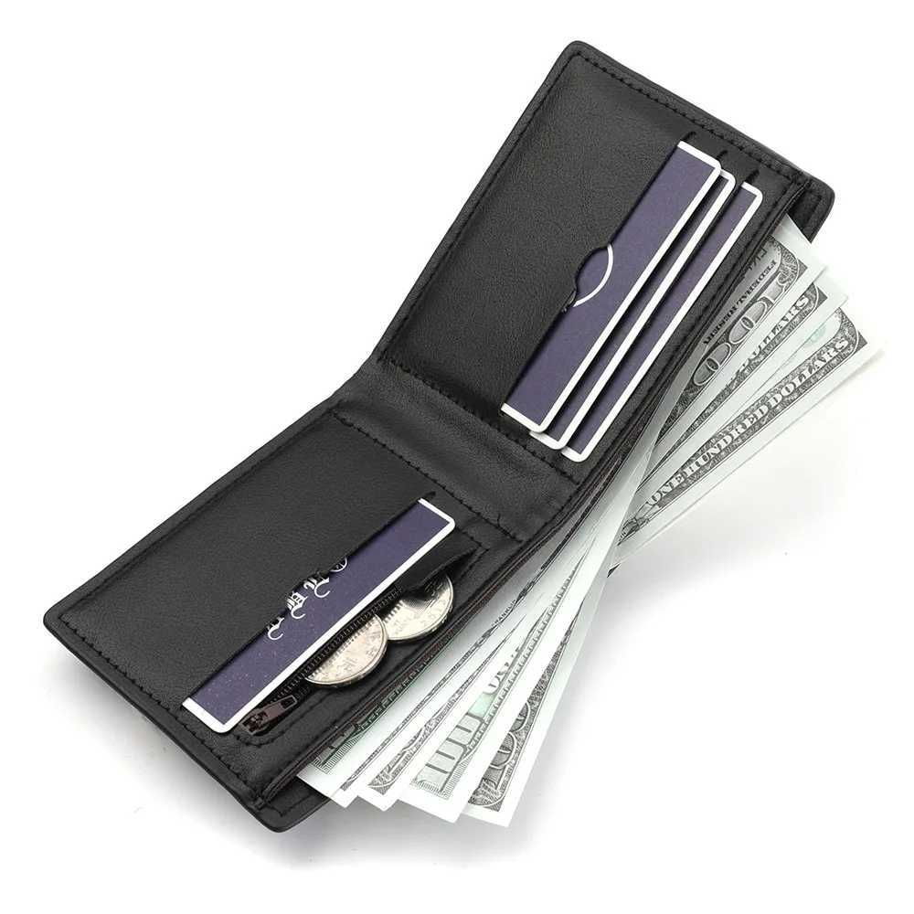 New Mens Pu Leather Wallet High Quality Short Design Card Holder Fi Trendy Wallet For MenXJ250624