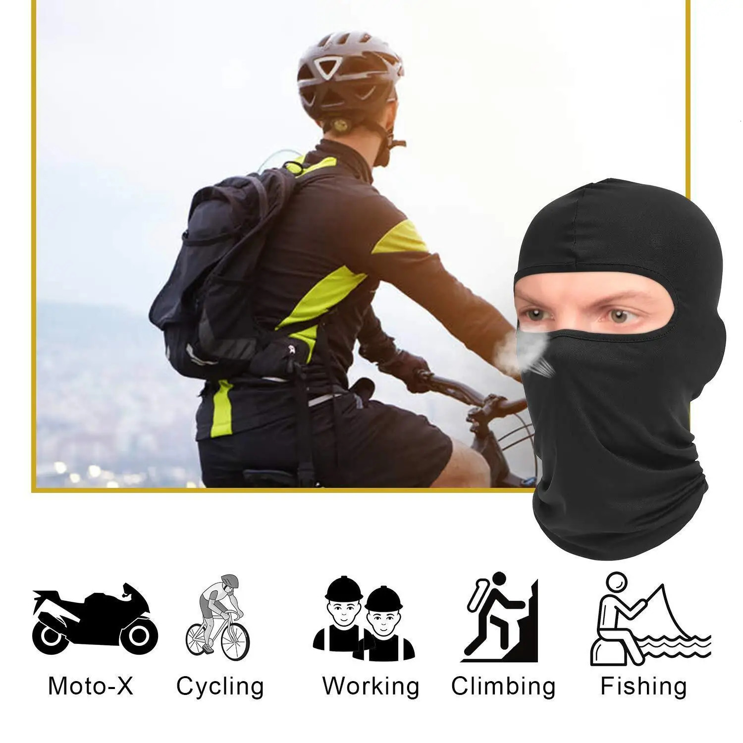 Balaclava Face Mask UV Protection Ski Sun Hood Solid Pure Color Full Face Cover 250624