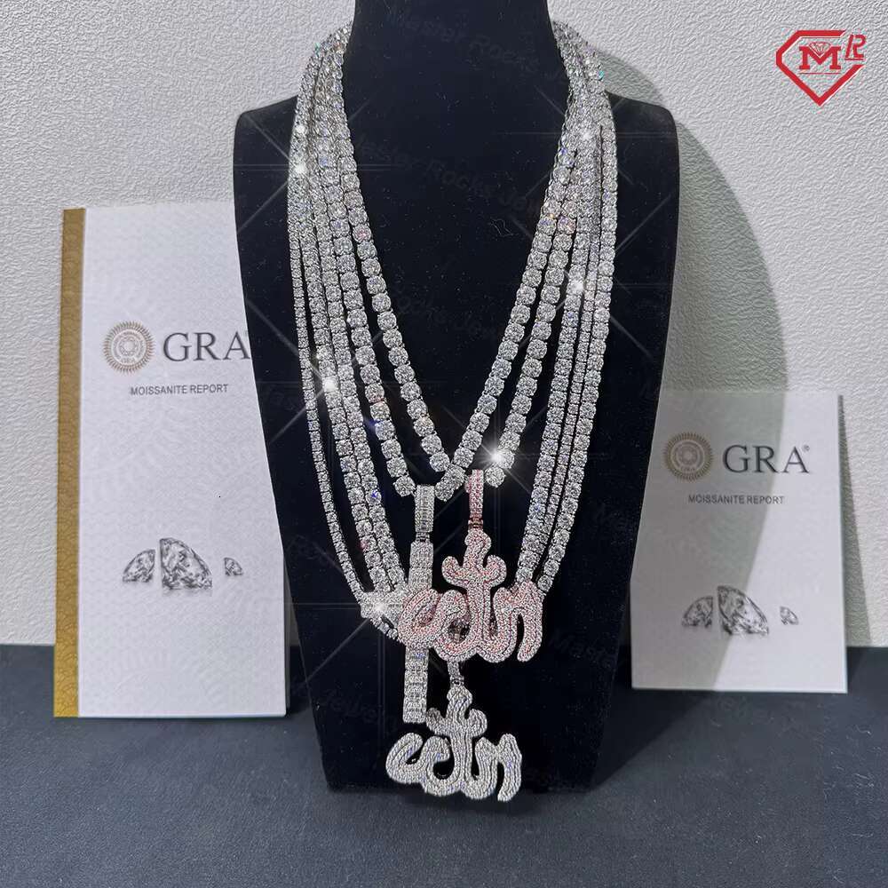 Custom Tennis Chain 925 Sterling Silver 3mm 4mm 5mm 6mm Hip Hop VVS Moissanite Tennis Chain