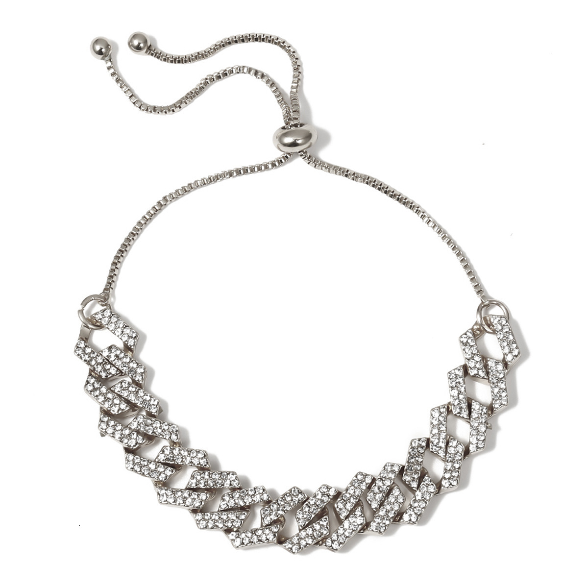 Jewelry Simple Versatile Punk Micro-inlaid for Women Personality Chain Full Dia Hip-hop Trendy Necklace