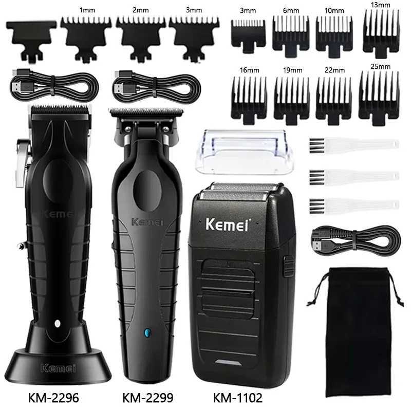 Kemei KM-2296 KM-2299 KM-1102 Hair Clipper Kit Mens Electric Shaver Hair Trimmer Machine Professional Hair Cutting Machine XJ250624
