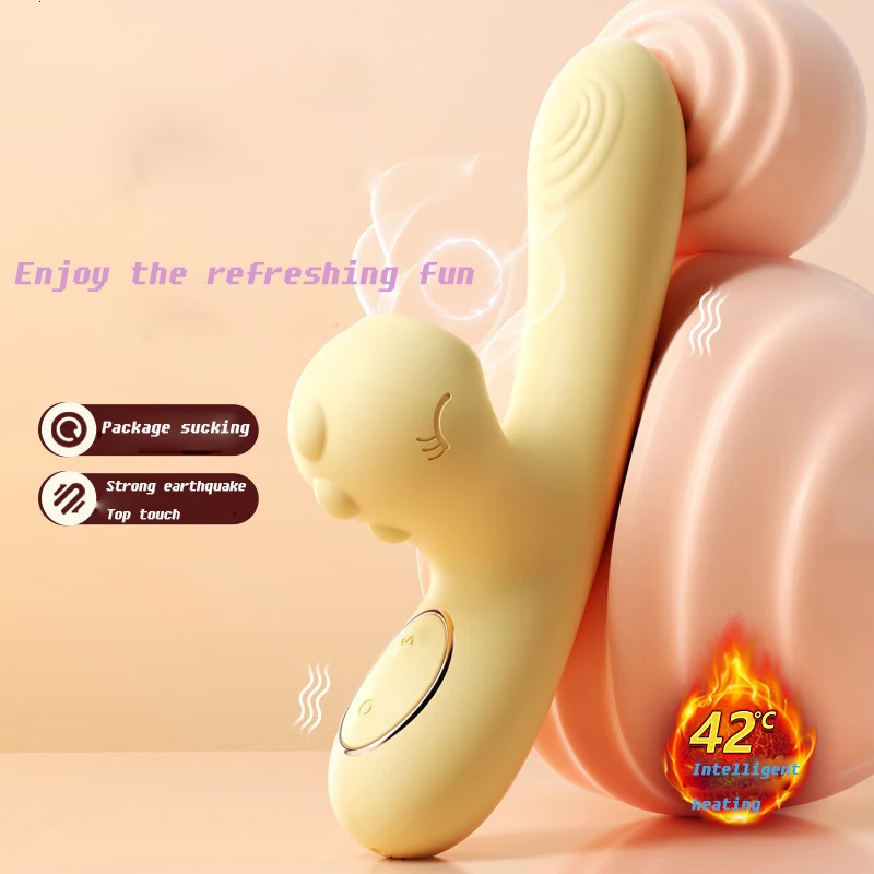 Doudoulong vibrator heated constant temperature dual head sucking flirting girl toy sex toy masturbator 250624