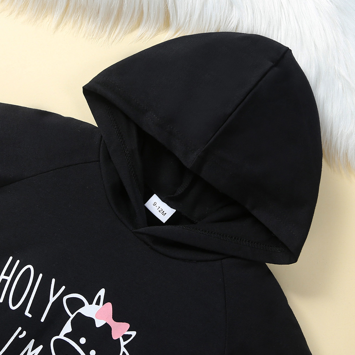 Spring and Autumn Baby Boy Letter Cow Printed Hoodie Pants Cute Casual Cow Spotted Full Pattern Pants Set