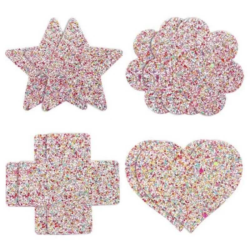 Sexy Nipple Pasties Invisible Disposable Breast Patch Clover Luminous Glitter Breast Lift Tape Chest Stickers Bara Nipple Covers W250624