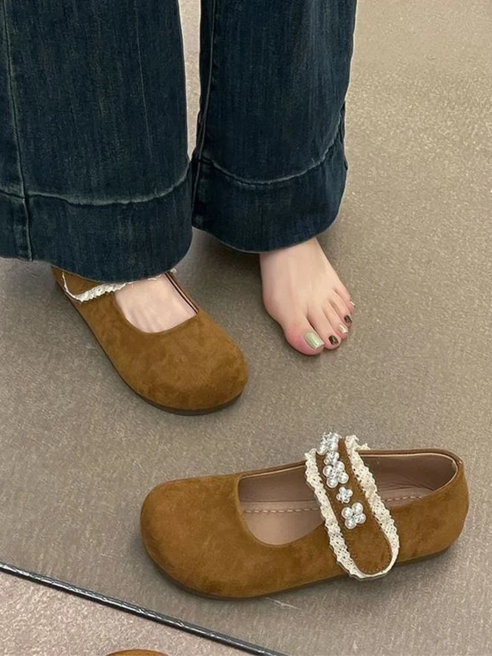 Y2k Fashion In Kawaii Pearl Womens Shoes Daily Routine ner y Stylish Light Deals Walking 39 Ladies Footwear 250624