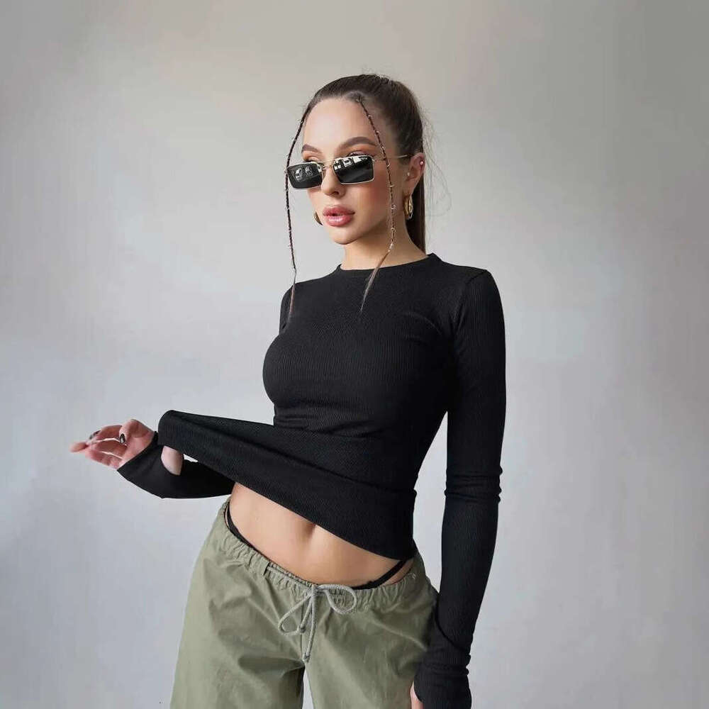 Fashion Y2k Slim Fit Casual Long Sleeve Breathable Base Shirt Versatile Outerwear Moisture-Wicking T-Shirt B5