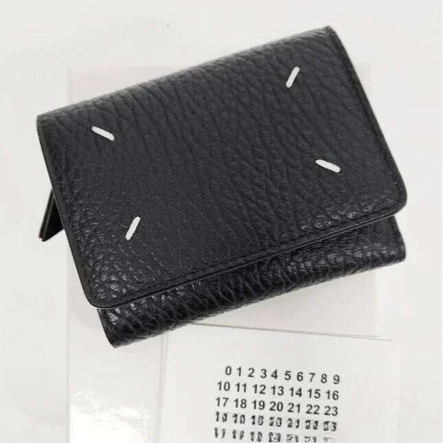 Mm6 Genuine Leather Small 2024 New Versatile Multi Slot Zero For Men And Women's Short Wallet