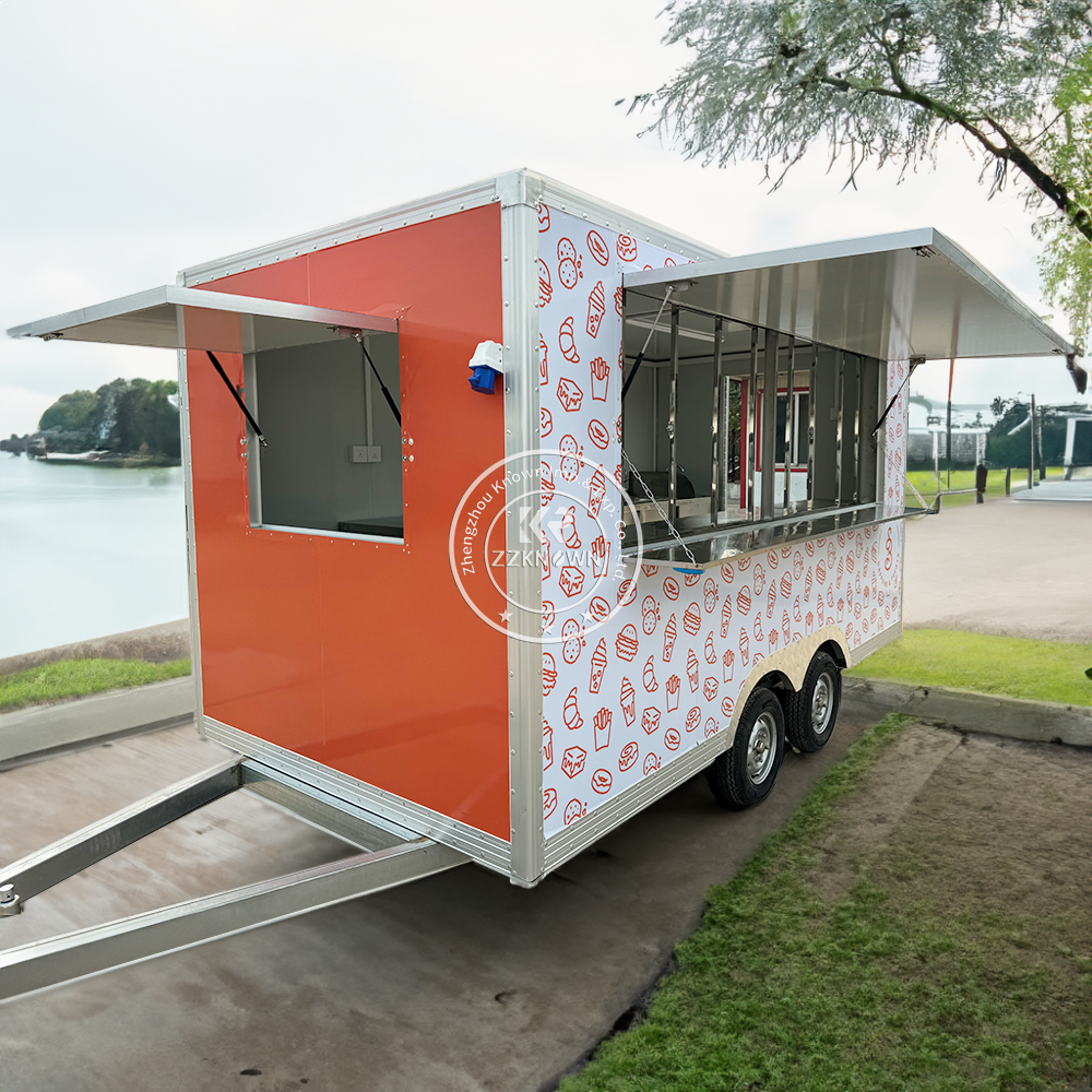 Customizable Mobile Food Trailer for Ice Cream Hot Dog Cart with Concession Kitchen Equipment Street Pizza Coffee Kiosk Restaurant Catering Truck