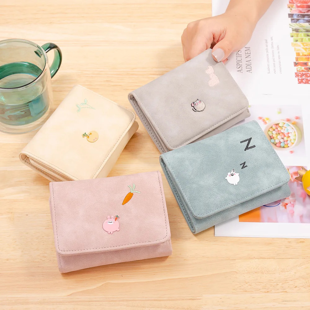 Chinese Women Lady Classy Cute Pink Fashion Simple Embroidery Lovely Fox Tassel Short Money Case Wallet Purse 250623