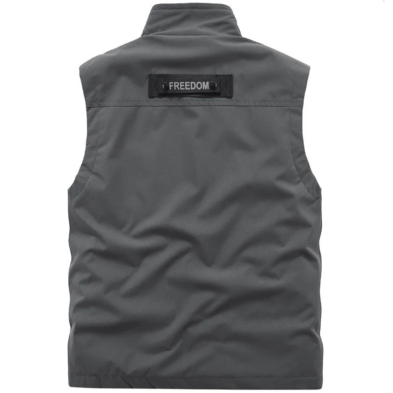 M-6xl Plus Size Mens Outdoor Waistcoat Multi Pockets Fishing Vest Sleeveless Jacket Fishing Vests Pocket Pography Waistcoat 250617