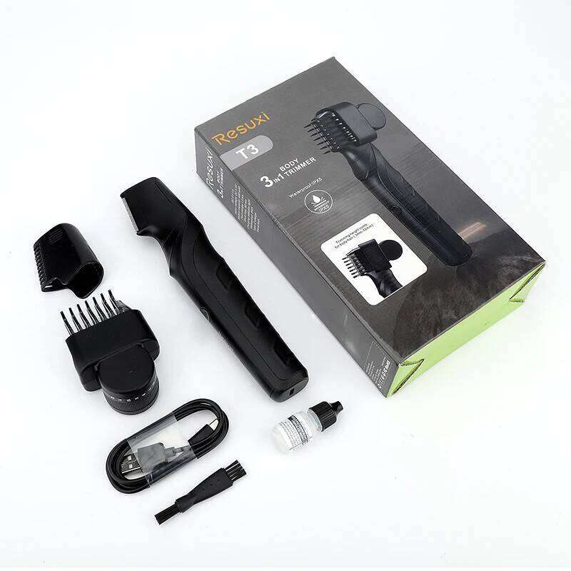 RESUXI T3 Men's 3 In 1 Multifunctional Electric Trimmer Full Body Washable Shaver Portable Pubic Hair Clipper Razor