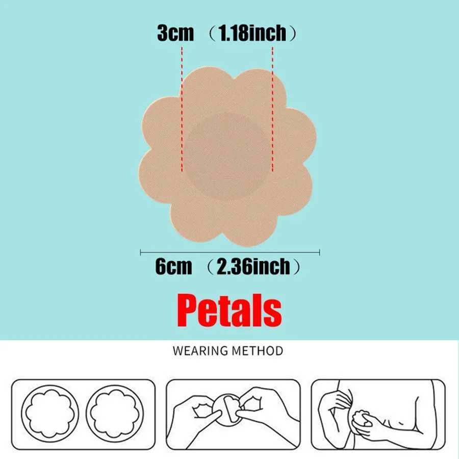 100/50PCS Cloth Nipple Cover Teat Hide Women Disposable Nipple Pasties Breast Petals Invisible Bra Padding Chest Sticker Patch W250624