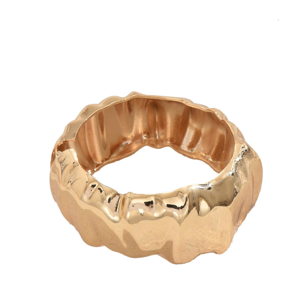 Light Style Smooth Electroplated Design Wrinkle Bracelet Women's Jewelry