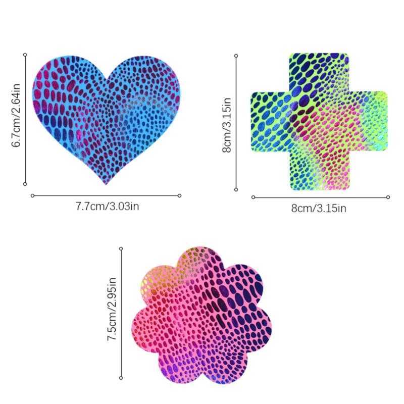 20 Pairs Fish Scales Nipple Stickers Sexy Disposable Nipple Covers for Women Breast Petals Self Adhesive Nipple Pasties W250624