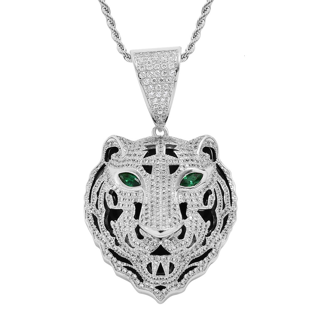 Luxury Moissanite Men's Accessory Tiger Pendant Agate Cubic Zirconia Iced Out Hip Hop Zodiac Bling Pass the diamond tester