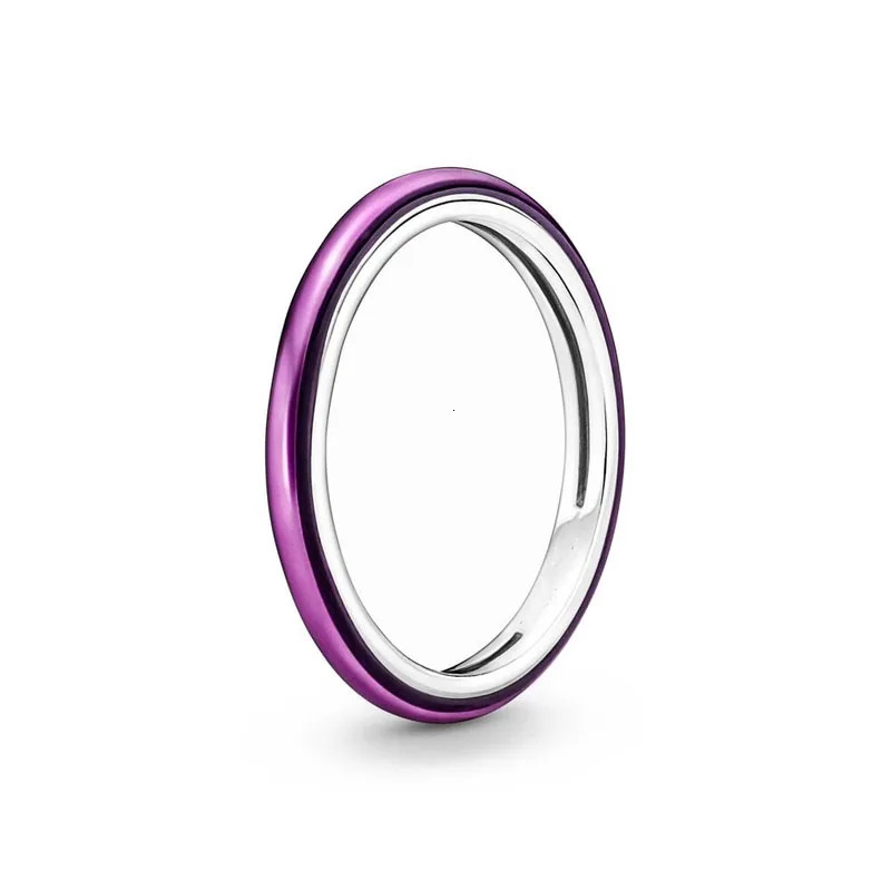 Mothers Day 925 Sterling Silver Size 6 7 8 9 Pink Purple Blue Enamel Ring Rings Jewelry Accessories For Women 250624