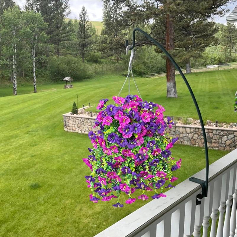 Decorative Flowers 2pcs Artificial Hanging UV-Resistant Fake Plants Rattan Perfect For Home Garden Weddings Versatile Outdoor Decor