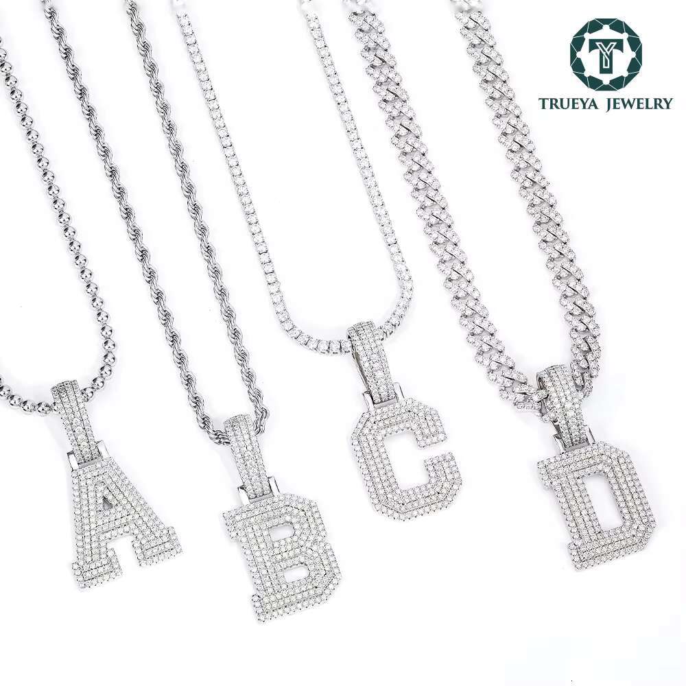 Wholesale 925 Sterling Silver Letter Pendant VVS Moissanite for Party Gifts Pendants