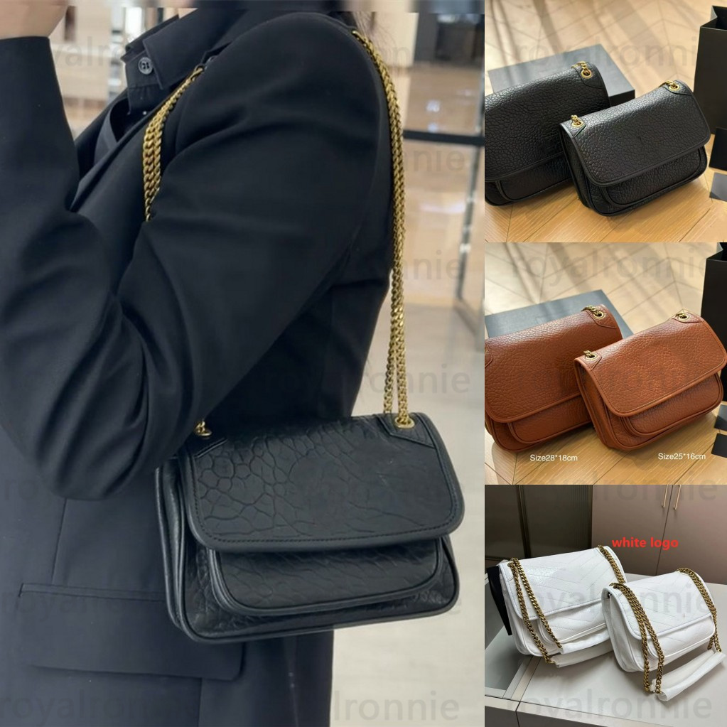 luxury designer bag top quality 2 sizes black white shoulder bag handbag leather new crossbody designer bags women bag purse cross body dhgate flap dhgate bag