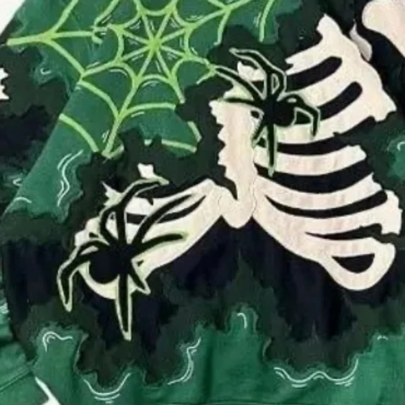 Y2k Aesthetic Skull Print Hoodies Tops Women Men Autumn Harajuku Streetwear Hoody Punk Casual Loose Vintage Grunge Sweatshirts 250618