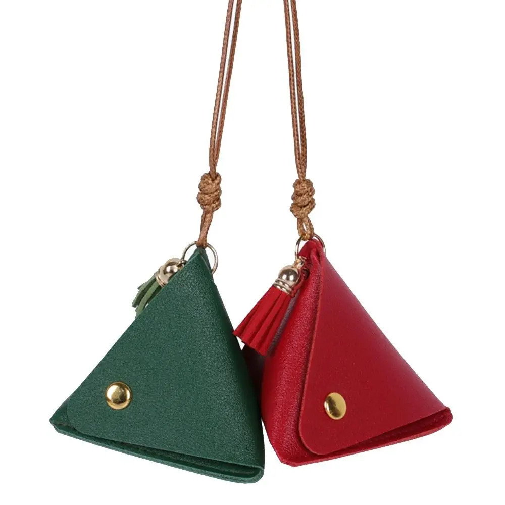 Triangle Coin Purse Portable Dragon Boat Festival Zongzi Change Wallet Access Card Leather Bag R250624