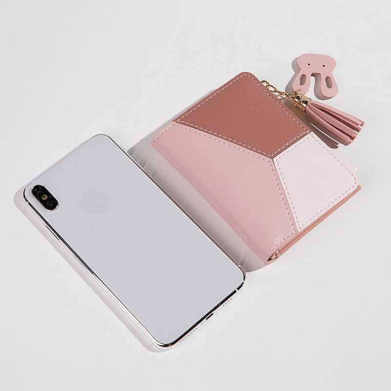 Women Fi Short Wallet Coin Purse for Women Card Holder Small Ladies PU Leather Wallet Female Two-fold Hasp Mini Cute ClutchXJ250624