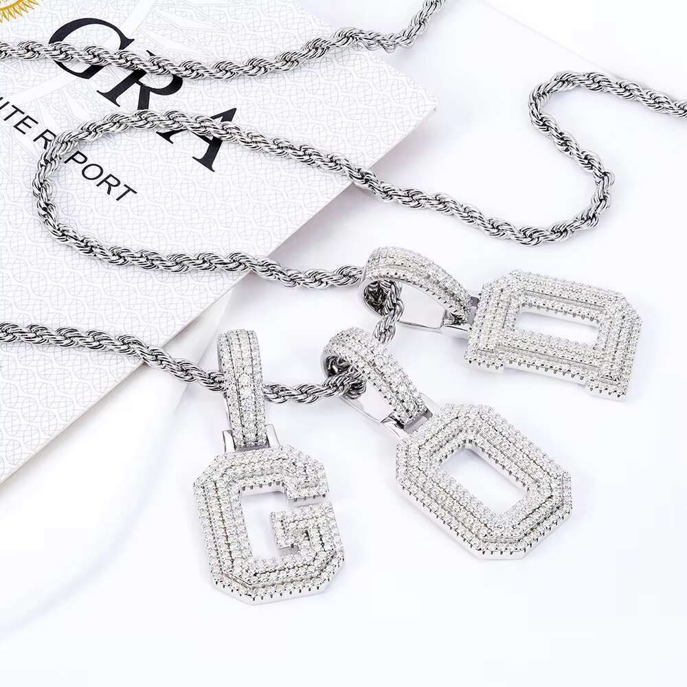 Wholesale 925 Sterling Silver Letter Pendant VVS Moissanite for Party Gifts Pendants