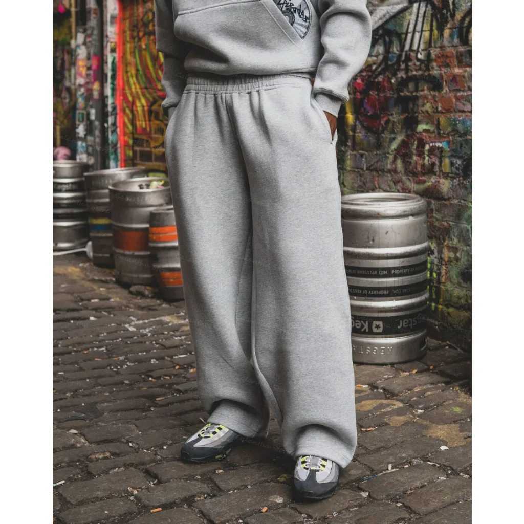 Men's Disc Baggy Joggers Black Oversized Drawstring Flannel Lined Elastic Waistband Casual Streetwear Workout Daily Pants Petite Y2K Z260315