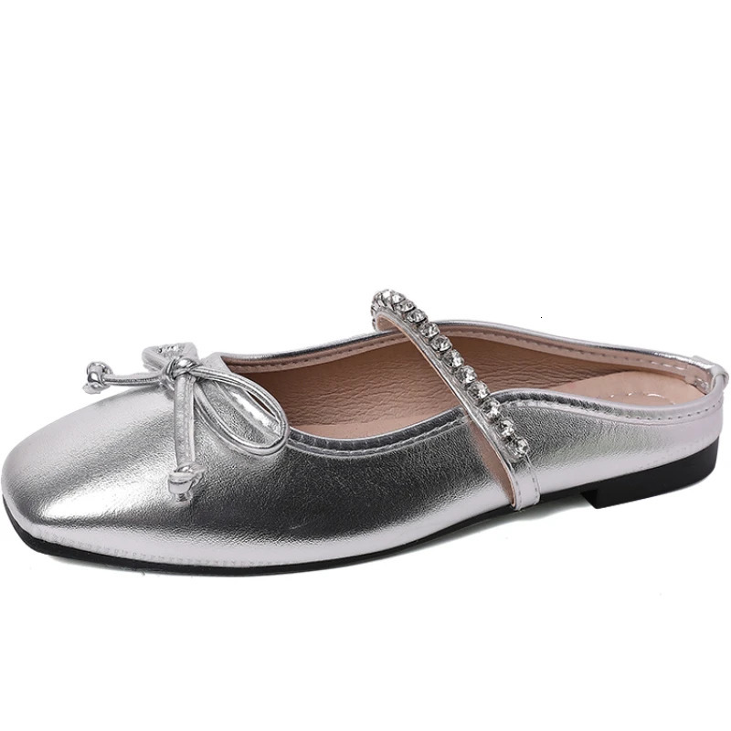 Spring Slip On Women Mules Slippers Shoes Fashion Cover Toe Butterflyknot Slides Casual Street Style Flats Shoes 250624