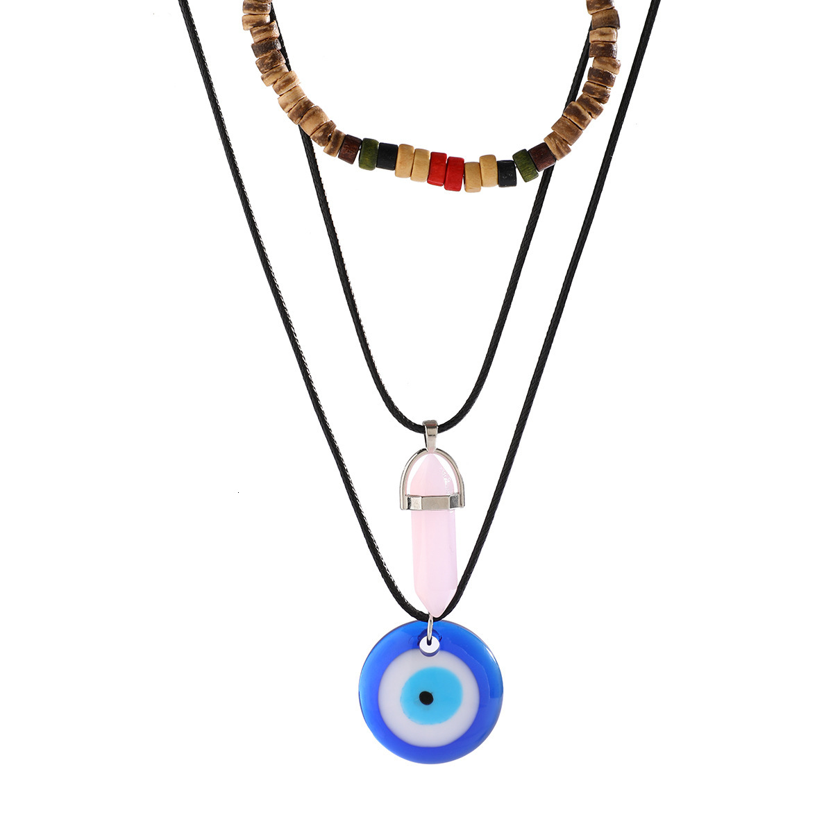 Jewelry Beaded New Chinese Style for Women Versatile Butterfly Wooden Bead Turquoise Necklace