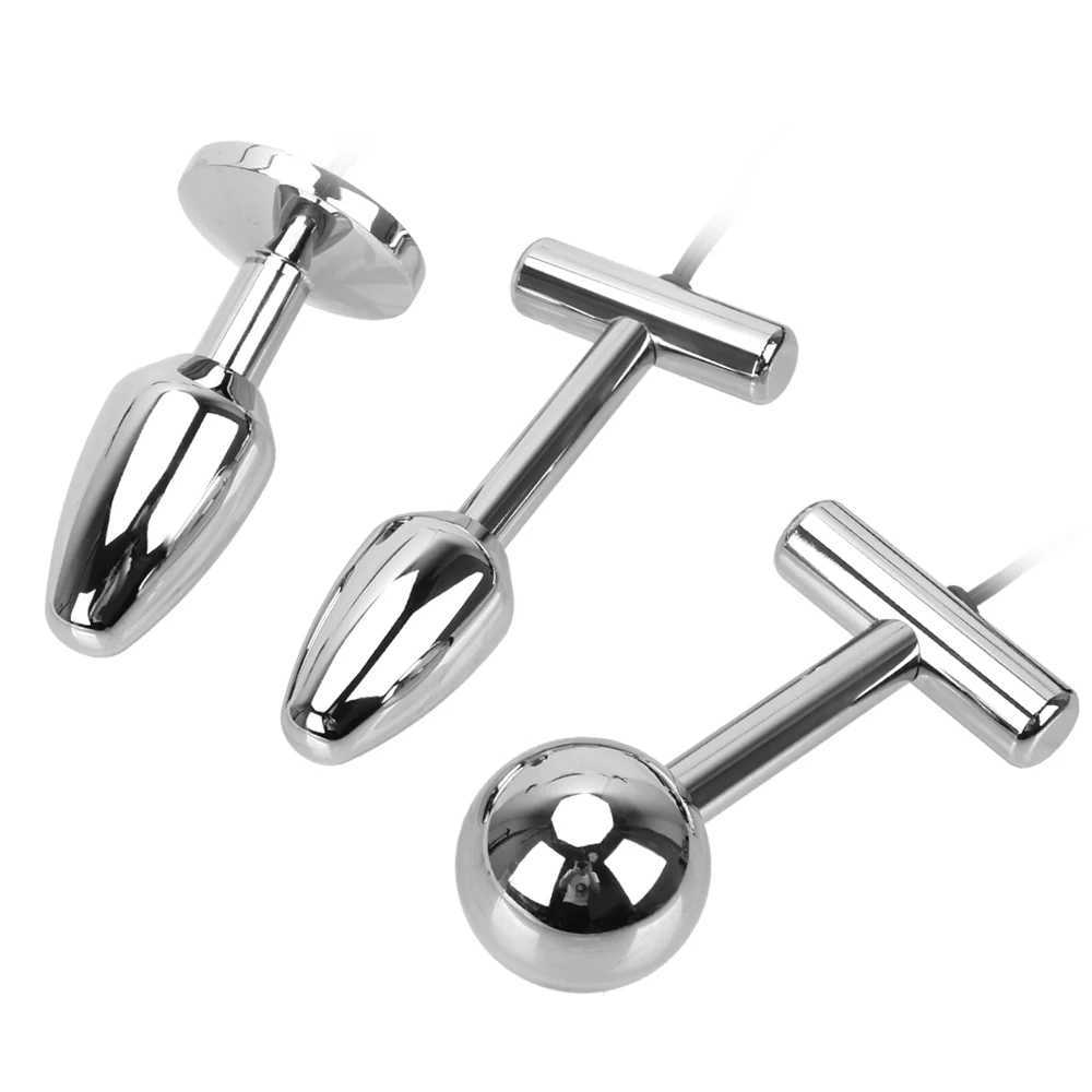 Metal Anal Beads Erotic Electrical Stimulation Butt Plug G Spot Sex Toy for Women Prostate Massage Electro Shock Vaginal Tight W250624