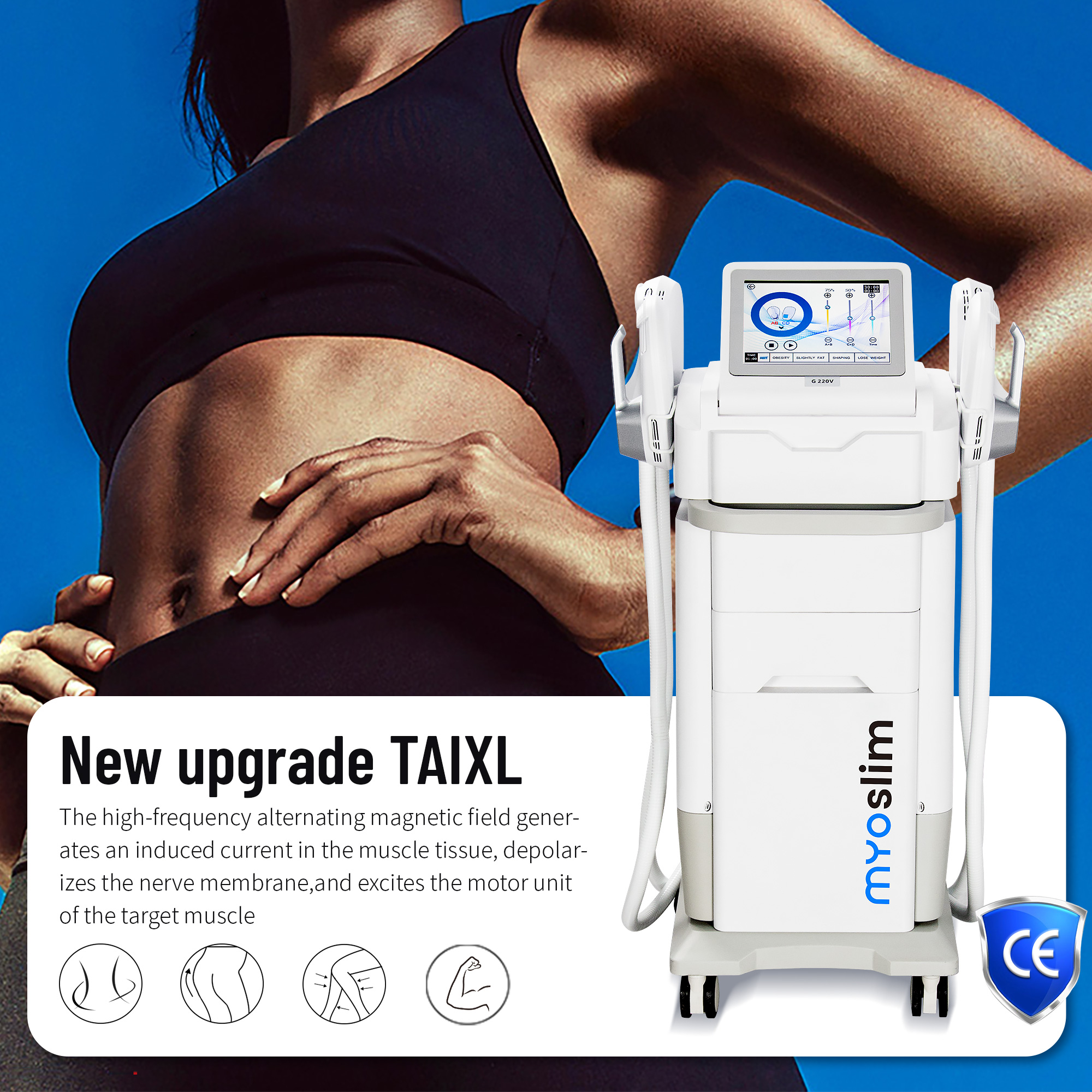 Brand New MyoSlim Sculpt Machine 15Tesla 6500w RF Fat Slimming Burning Muscle Stimulation Body Sculpting 15 Electromagnetic Therapy