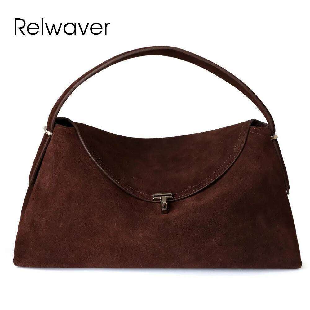 Luxury Designer bags Relwaver suede cowhide shoulder bag fashion flap 2024 winter versatile messenger chic crossbody bags for women