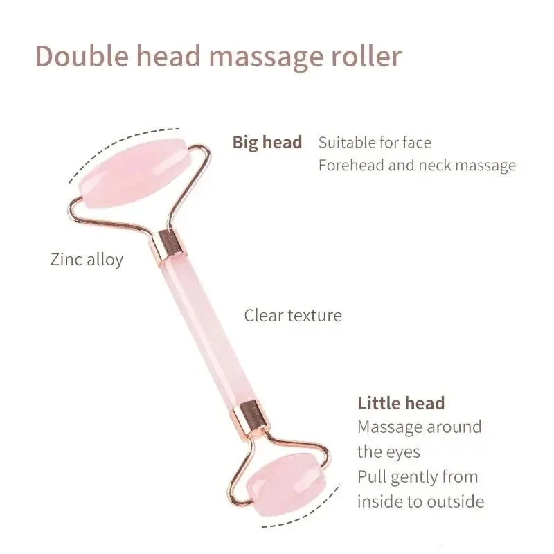 Face And Neck Massager ABS Roller Beauty Scraping Doubleended Massage Stick To Unblock And Relax Nonrose Crystal Jade 250619