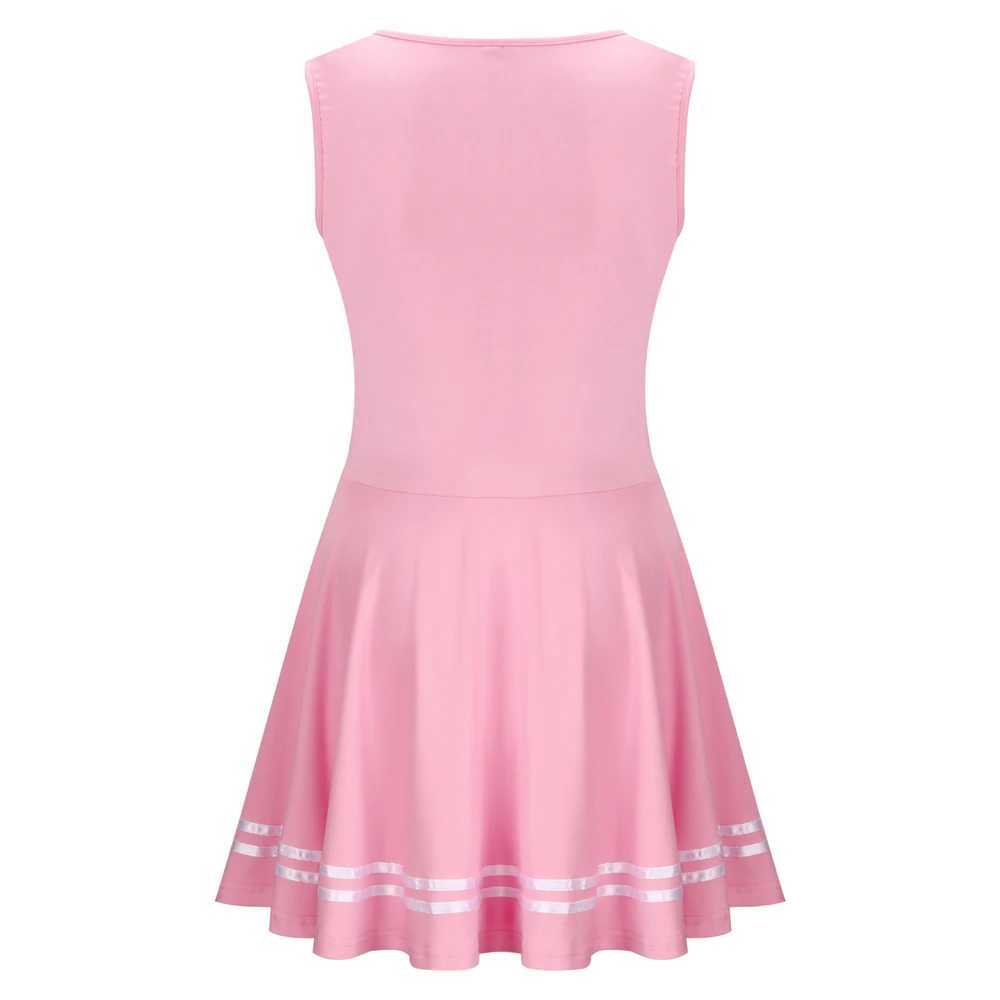 SISSY Cheerleader Uniform Sleeveless Overall Pink White Dress Cheerleading Outfits Party Costume for High School Girls Z250624