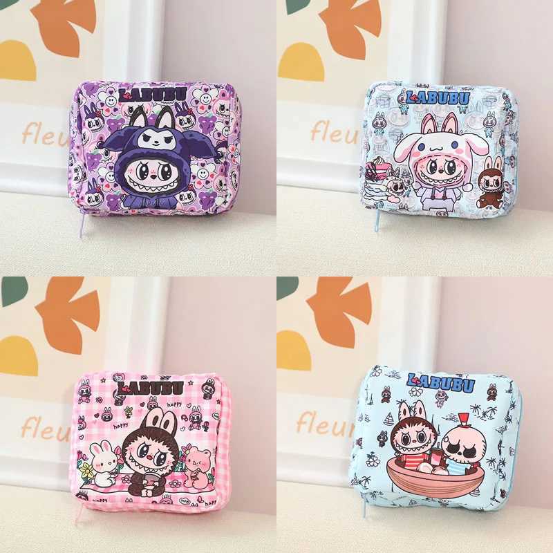 New Labubu Tamp Organizer Bag Oxford Cloth Cute Carto Girl Portable Cosmetic Storage Bag 12x14x5cmXJ250624