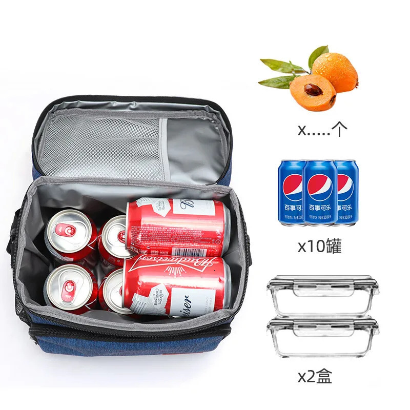 Portable Lunch Bag Waterproof Insulated Cooler Food Handbags Multifunctional Fruit Cola Beer Ice Bags for Student Office Staff 250624