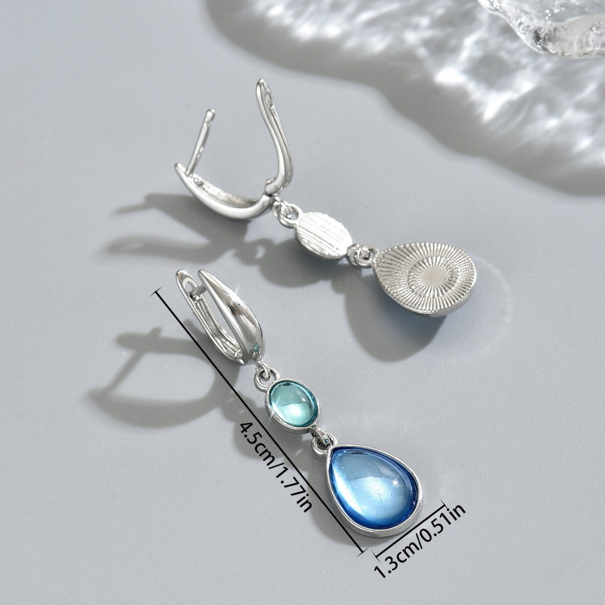 Inlaid Design High-End Long Drop Earrings