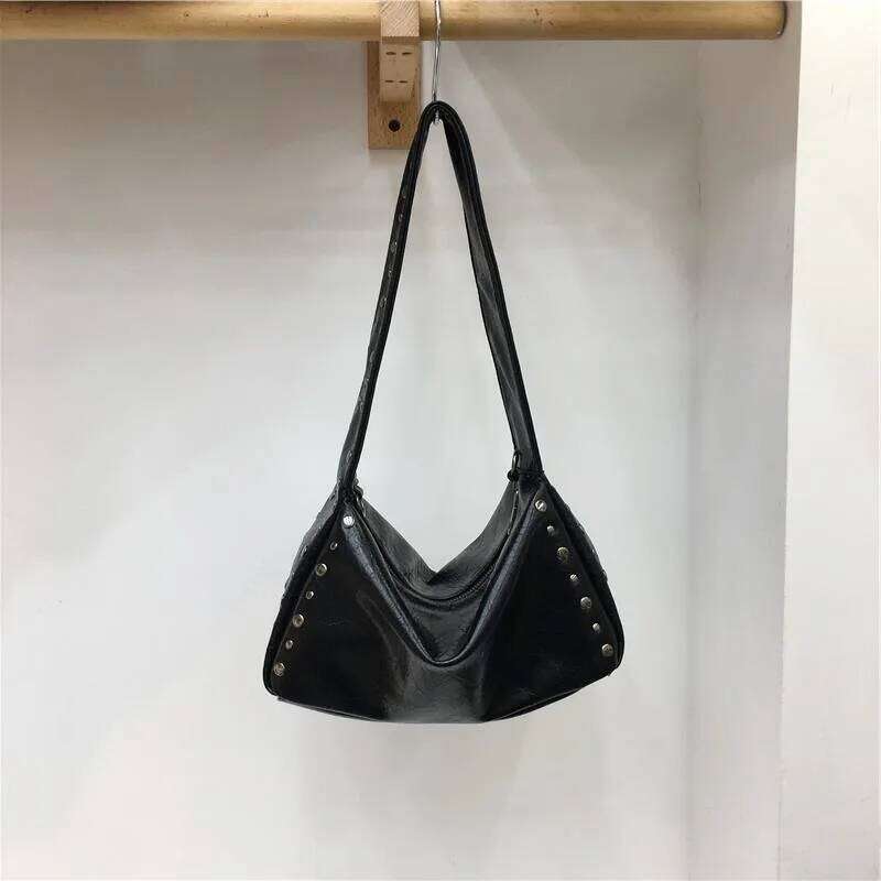 Bags Fashion Shoulder Rivets Studded Women Casual PU Leather Handbags Tote Bolsas Female Crossbody Hand Bag Purse