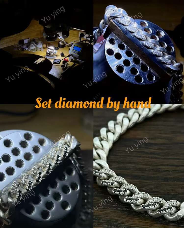 6 mm to 15 mm 2 Rows Moissanite 925 Silver Cuban Link Chain for Man Hiphop Fine Jewelry Necklaces Cuban Chain Bracelet