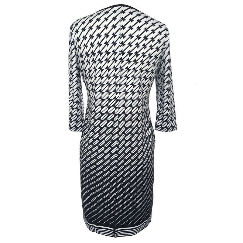 Spring And Autumn Dress Plus Size Three-Quarter Sleeve Elegant Women's Clothing B5