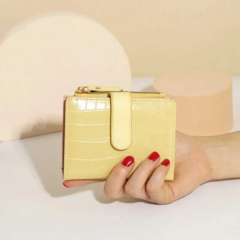 New Womens Wallet High-end Short Solid Color Wallet Womens Korean Version Zipper Card Bag Change BagXJ250624