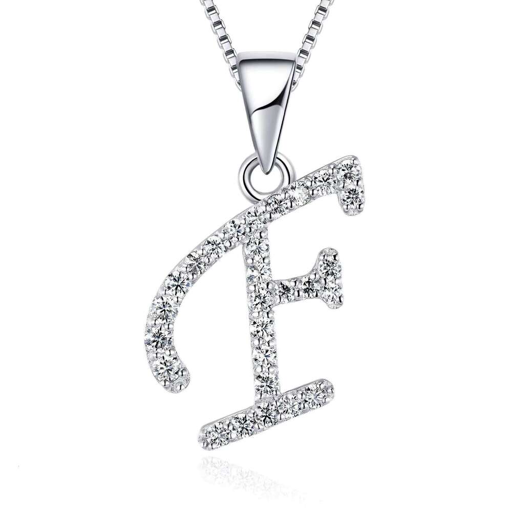 Sterling Sier Chain Necklace Fashion Pendant Charming Rhodium Plated Letter Style Wedding Party