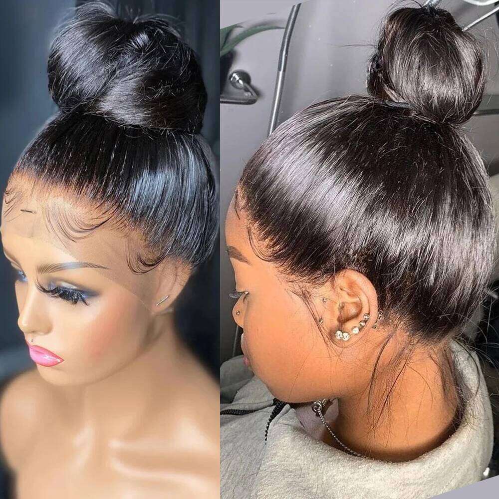 Bone Frontal 250 Density Invisible Strap 360 Full HD Glueless Straight Lace Front Human Hair Wig