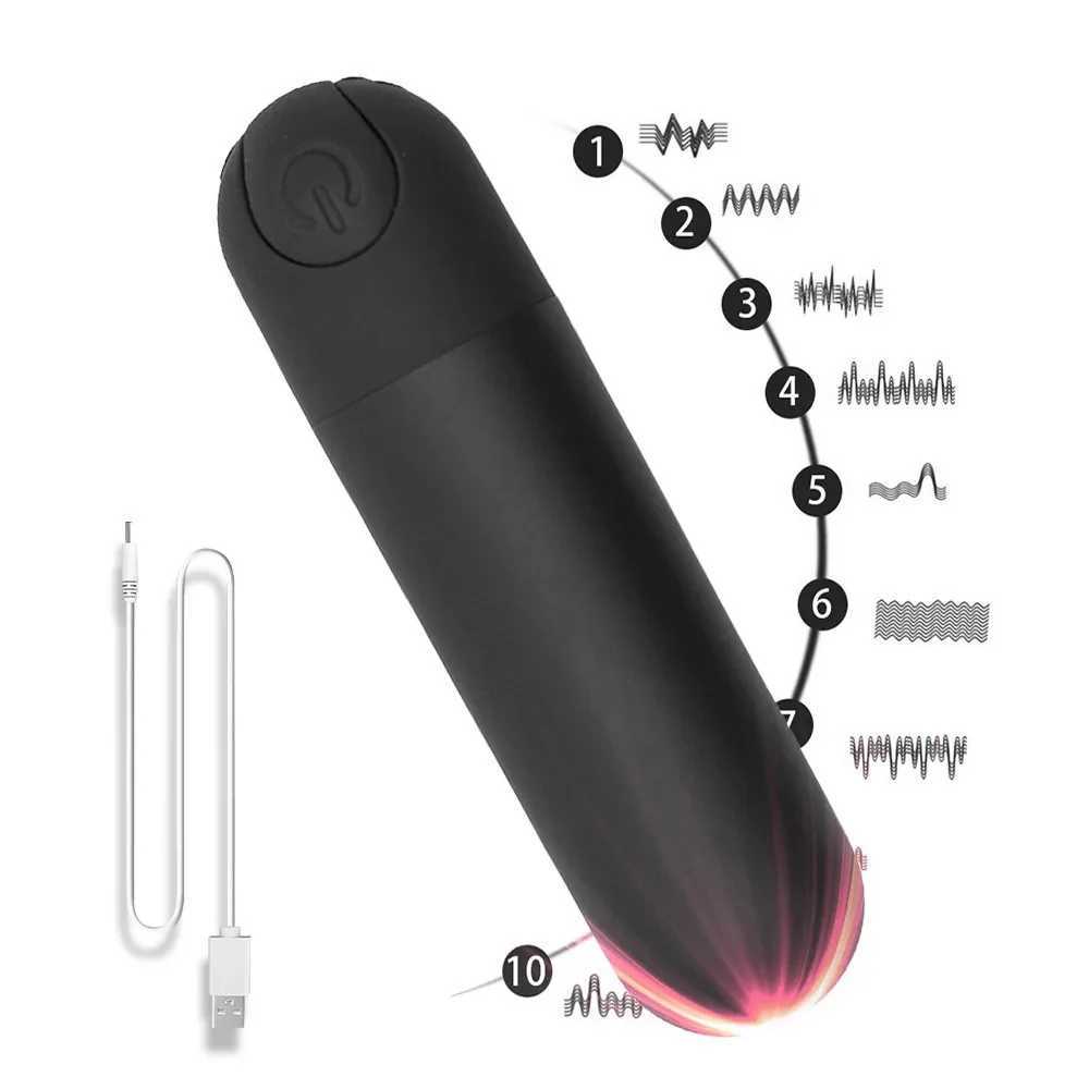 USB Charge Powerful Bullet Vibrator for Women Clitoral Stimulator Vaginal G Spot Masturbation 10 Speed Vibrators Adult Sex Toys W250624